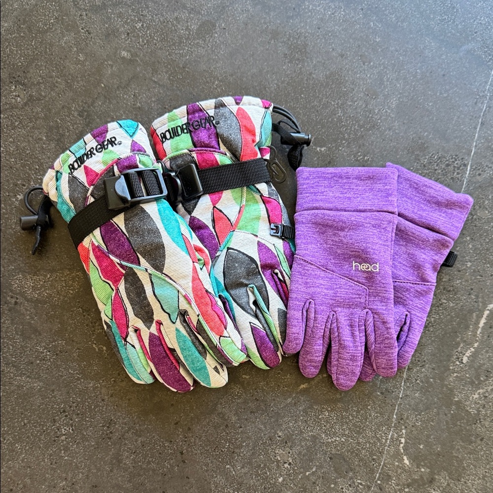 Kids Mittens Set - Multicolor and Purple